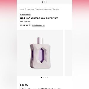 Arianna Grande God is a woman perfume!